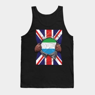 Sierra Leone Flag Great Britain Flag Ripped - Gift for Sierra Leonean From Sierra Leone Tank Top